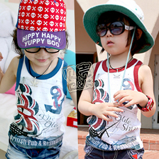 2013 summer anchor boys clothing girls clothing baby child T-shirt sleeveless vest tx-0976