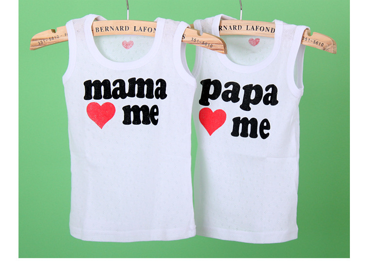 2013 Summer baby girls tanks Camisoles papa love me mama love me 8pcs/lot free shipping