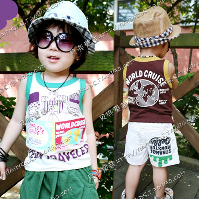 2013 summer books boys clothing girls clothing baby child T-shirt sleeveless vest tx-0457