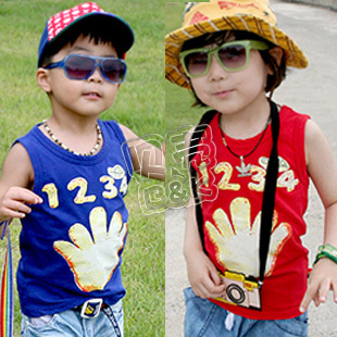 2013 summer boys clothing girls clothing baby child T-shirt sleeveless vest tx-0413