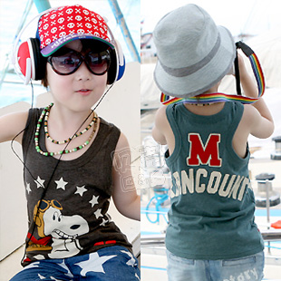2013 summer boys clothing girls clothing baby child T-shirt sleeveless vest tx-1563