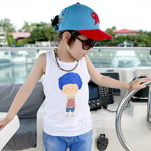 2013 summer boys clothing girls clothing baby child T-shirt sleeveless vest tx-1576
