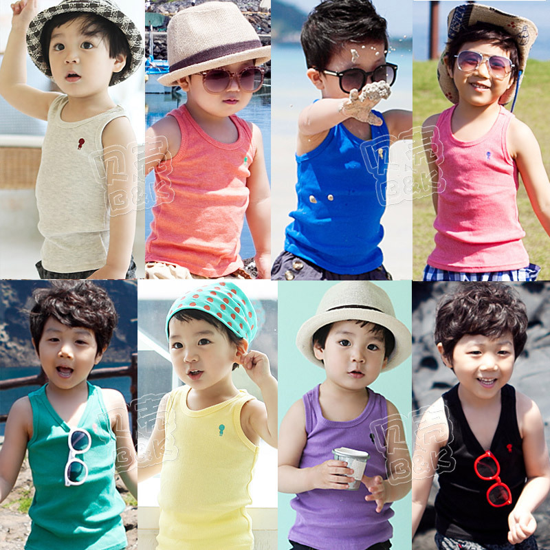 2013 summer candy cartoon boys clothing girls clothing baby vest tx-1090