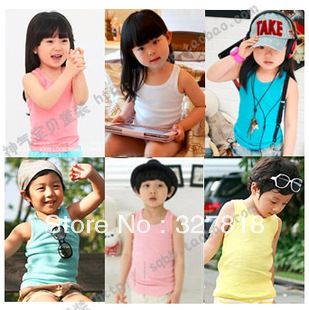 2013 summer candy color boys clothing girls clothing baby child vest