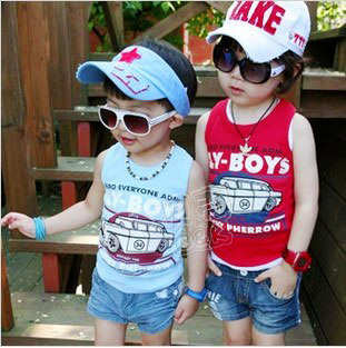 2013 summer car boys clothing girls clothing baby vest tx-0281 free shipping