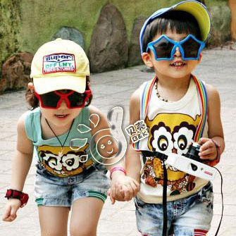 2013 summer cartoon animal boys clothing girls clothing baby vest tx-0137