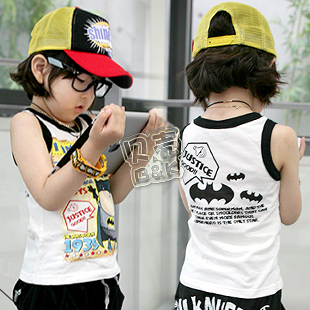 2013 summer cartoon boys clothing girls clothing child T-shirt sleeveless vest tx-0970