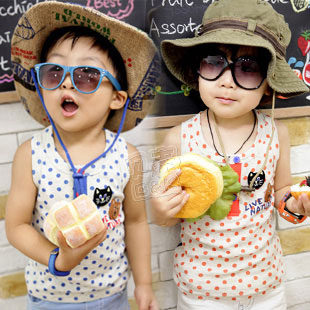 2013 summer cat boys clothing girls clothing child T-shirt sleeveless vest tx-0772 free shipping