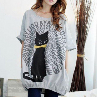2013 summer cat fashion maternity clothing pattern maternity short-sleeve top maternity t-shirt maternity summer x035