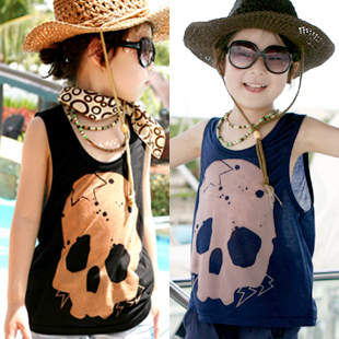 2013 summer children's clothing skull child baby male child vest sleeveless T-shirt 41b2057