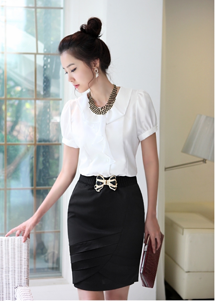 2013 summer clothing ol work wear work wear plus size fashion chiffon skirt dress set