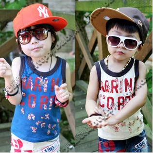 2013 summer colorful letter boys clothing girls clothing baby vest tx-0387