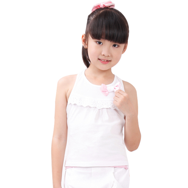 2013 summer cotton knitted 100% female child small vest children's clothing child top girl
