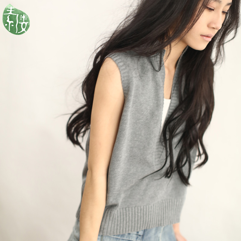 2013 summer cotton V-neck sleeveless waistcoat sweater 8.5 sl4218