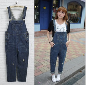 2013 summer denim arbitraging casual all-match denim bib Rompers for women