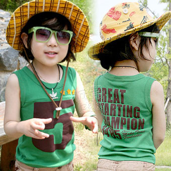 2013 summer digital 5 boys clothing girls clothing baby child T-shirt sleeveless vest tx-0863