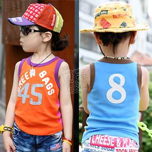 2013 summer digital boys clothing girls clothing baby child T-shirt sleeveless vest tx-1585