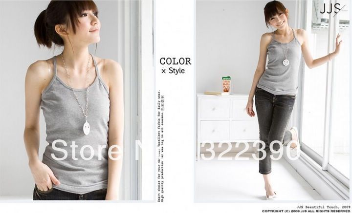 2013 summer fashion new camis tank Women's vest spaghetti strap basic full cotton vest