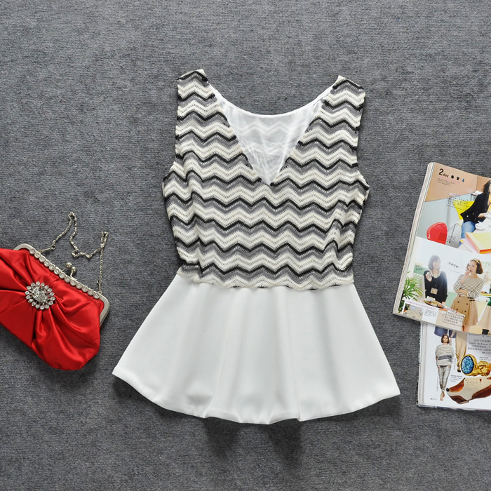 2013 summer fashion striped vest small top 7298