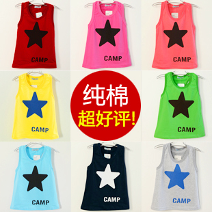 2013 summer  Five-pointed star knitted t-shirt vest   Free shipping