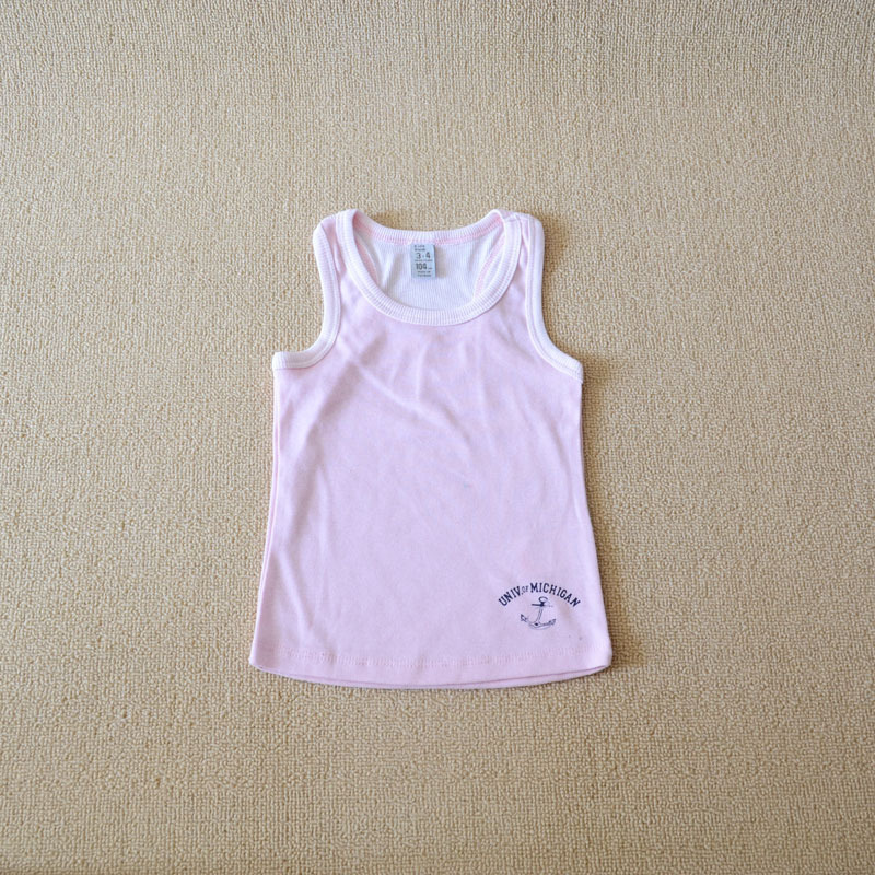 2013 summer Girl's 100% cotton sleeveless T-shirt