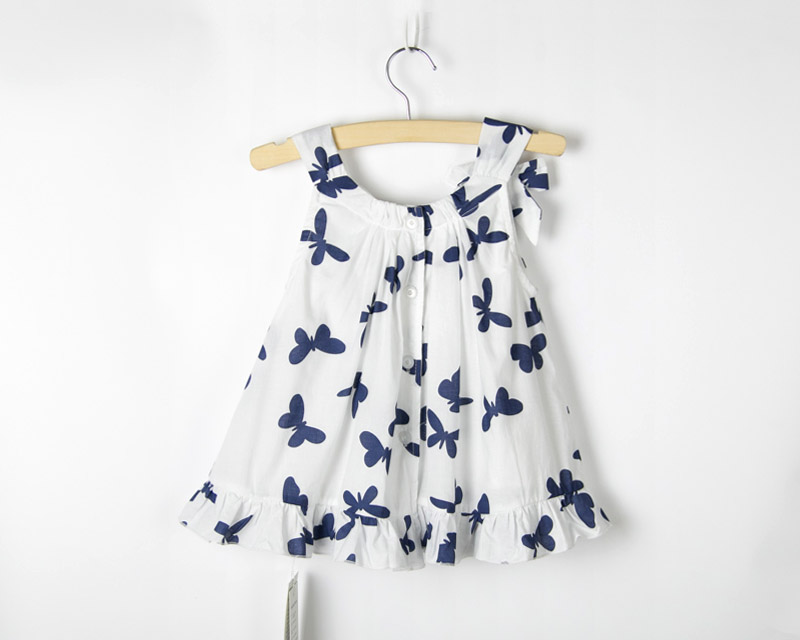 2013 summer girls clothing lovely butterfly the loading print tank dress shirt spaghetti strap top cute shirt gentlewomen