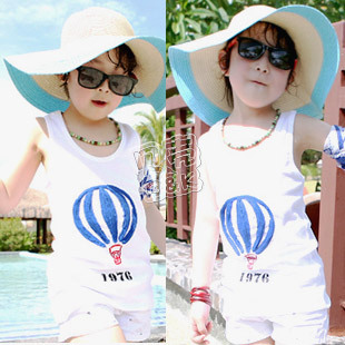 2013 summer hot balloon boys clothing girls clothing baby vest tx-1144