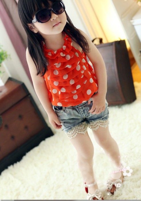 2013 summer korean style chiffon lace collar girl vest wholesale 032