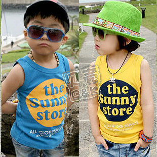 2013 summer letter boys clothing girls clothing baby child T-shirt sleeveless vest tx-0422 free shipping