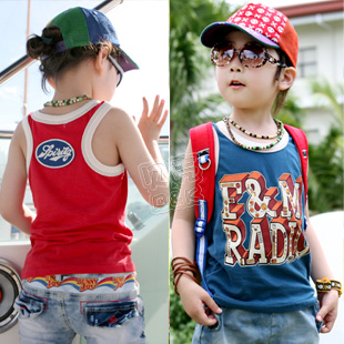 2013 summer letter boys clothing girls clothing baby child T-shirt sleeveless vest tx-1575