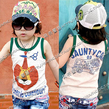 2013 summer lion boys clothing girls clothing baby vest tx-0411