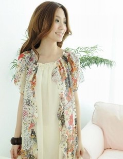 2013 summer maternity short-sleeve dress faux two piece loose maternity dress chiffon skirt one-piece dress women's dress