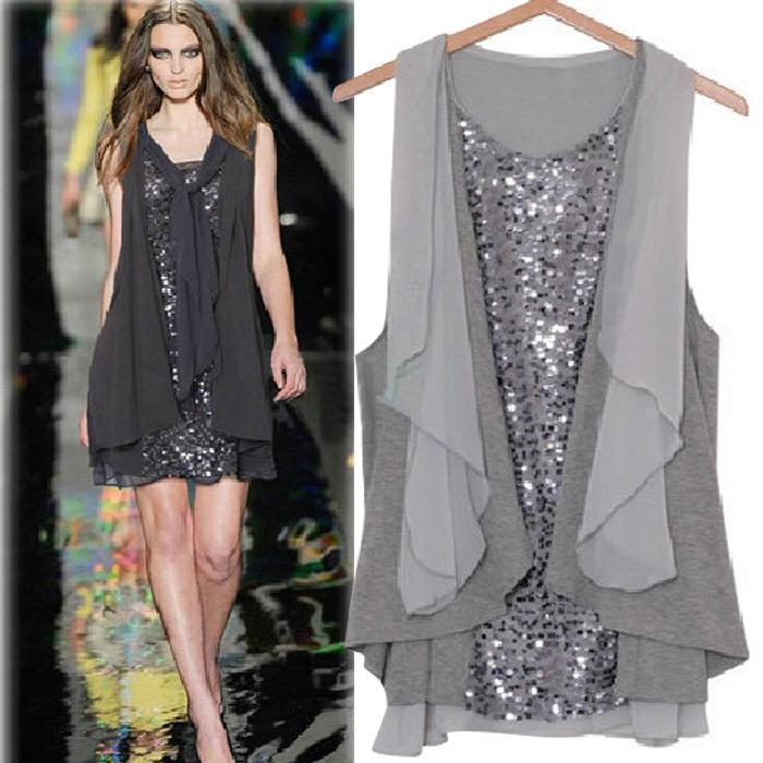 2013 Summer New Arrival Women's Fashion Elegant Dress Europe Personalized Paillette Beading Dress (3 Colors)  #1695