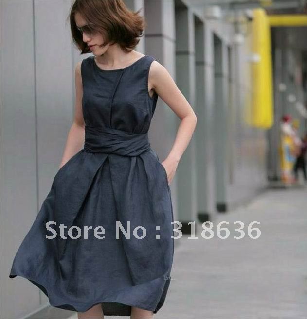 2013 Summer New Arrival Women's Fashion Linen Dress Ramie Sleeveless Sundress (4 Colors)