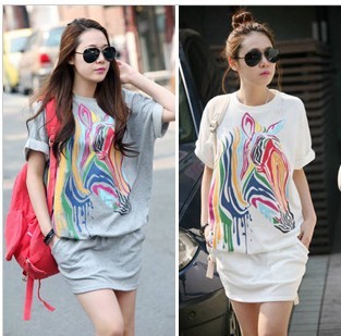 2013 summer new han women's leisure loose zebras sport dress 6 code!