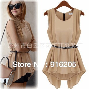 2013 summer nibbuns of stars the same paragraph irregular avant-garde fashion blouse + belt