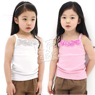 2013 summer rose girls clothing baby spaghetti strap vest tx-1085
