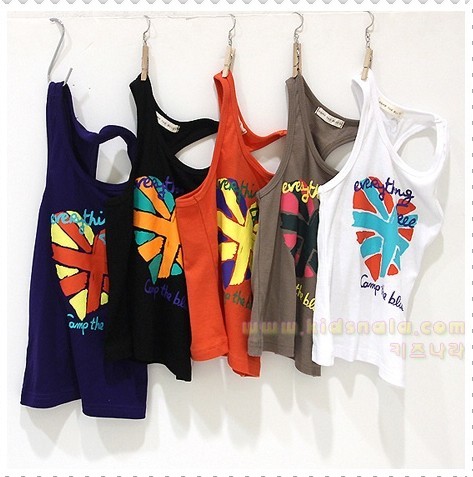 2013 summer tank heart boys clothing girls clothing baby vest 8b-2021 FREE SHIPPING