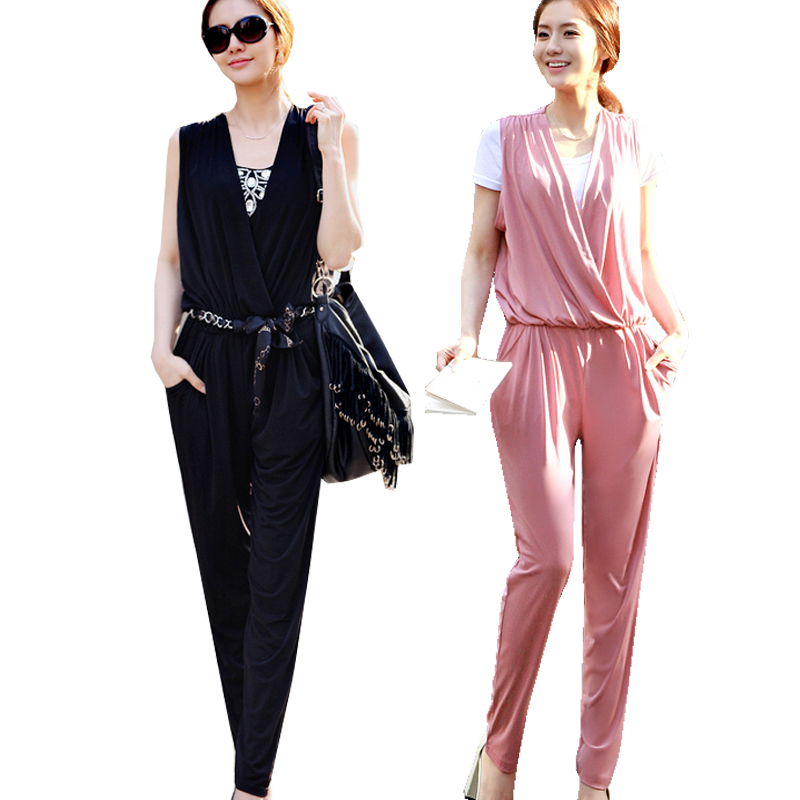 2013 Summer V-neck harem pants jumpsuit New Fashion women's trousers Good Quality 3 color option