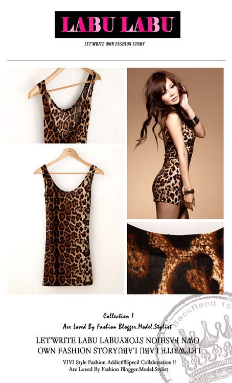 2013 summer vivi magazine  sexy ultra-short basic t-shirt stripe leopard print one-piece dress / T shirt TC12013