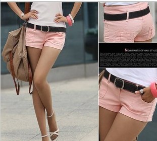 2013 Summer Women Casual Denim Straight Shorts Hot Short Pants S,M,L White,Pink,Black Freeshipping