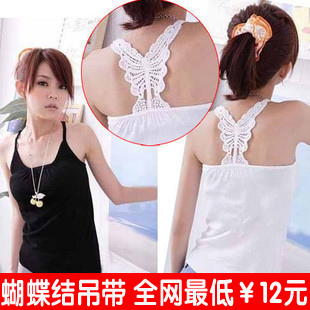 2013 summer women's bow all-match crotch lace shoulder strap vest spaghetti strap woven vest