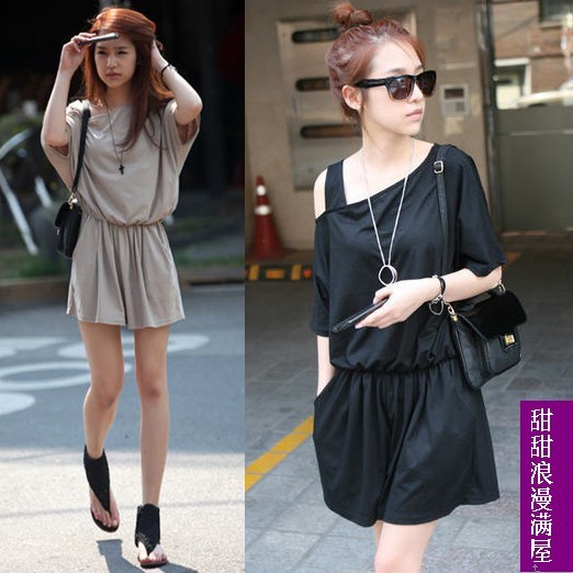2013 summer women's casual fashion strapless solid color jumpsuit clothing shorts