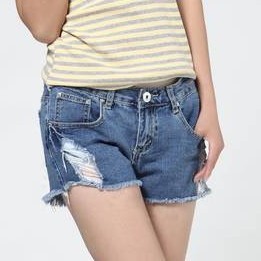 2013 summer women's denim shorts loose plus size denim shorts hole all-match single-shorts 8578