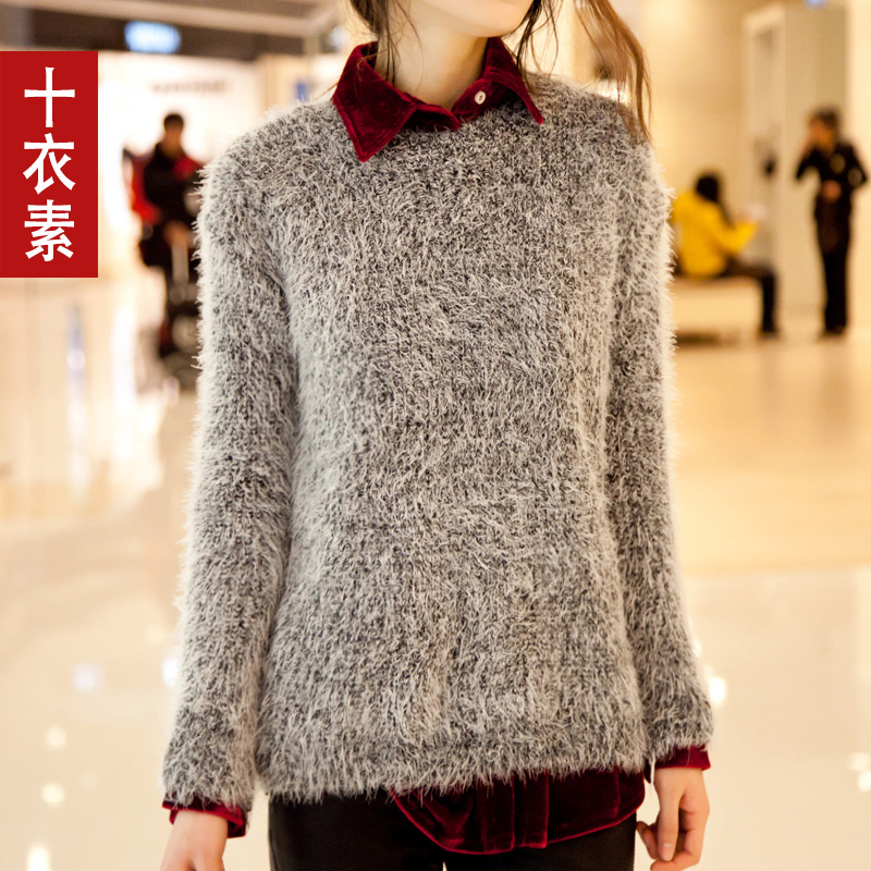 2013 sweater pullover coarse bar thickening sweater Women l6778