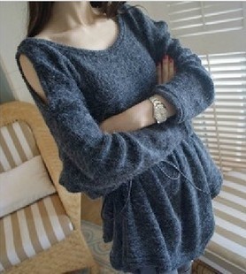 2013 sweet strapless sexy brief irregular loose cashmere one-piece dress leather b251