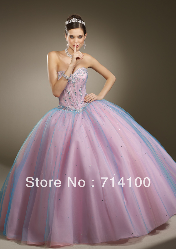 2013 sweetheart  Beading Above the waist Multilayer Cloth Floor Length Lace up Back Ball Gown Quinceanera Dress Custom Made