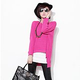 2013 take bat sleeve short before after long round collar backing sweater, free shipping