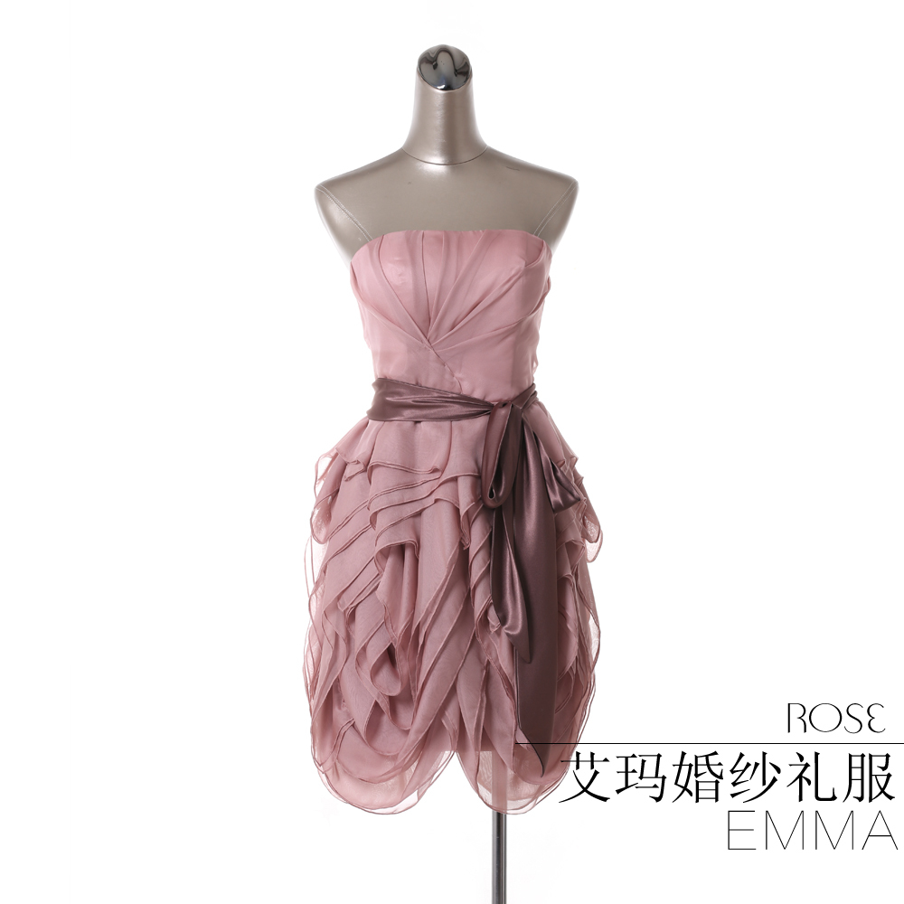 2013 tencel short skirt pregnantwith tube top sleeveless one-piece dress slim brief elegant rose