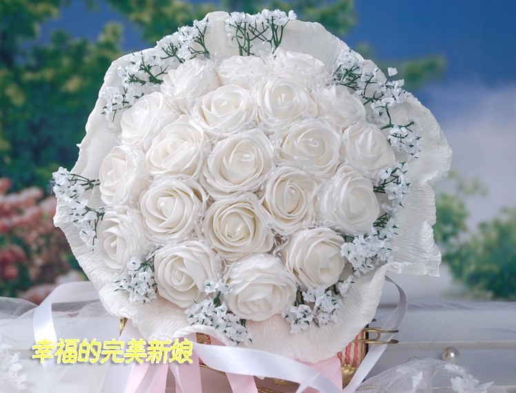 2013 the latest style sell like hot cakes bride accessories bride hand bouquet simulation rose white